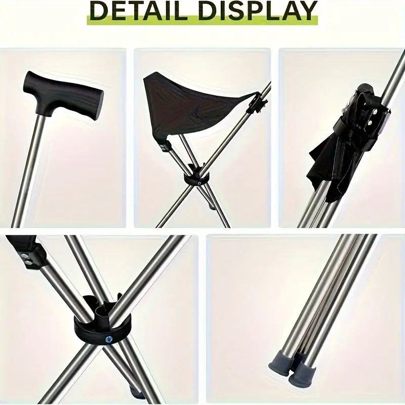 Stainless Steel Adjustable Folding Cane - Image 3