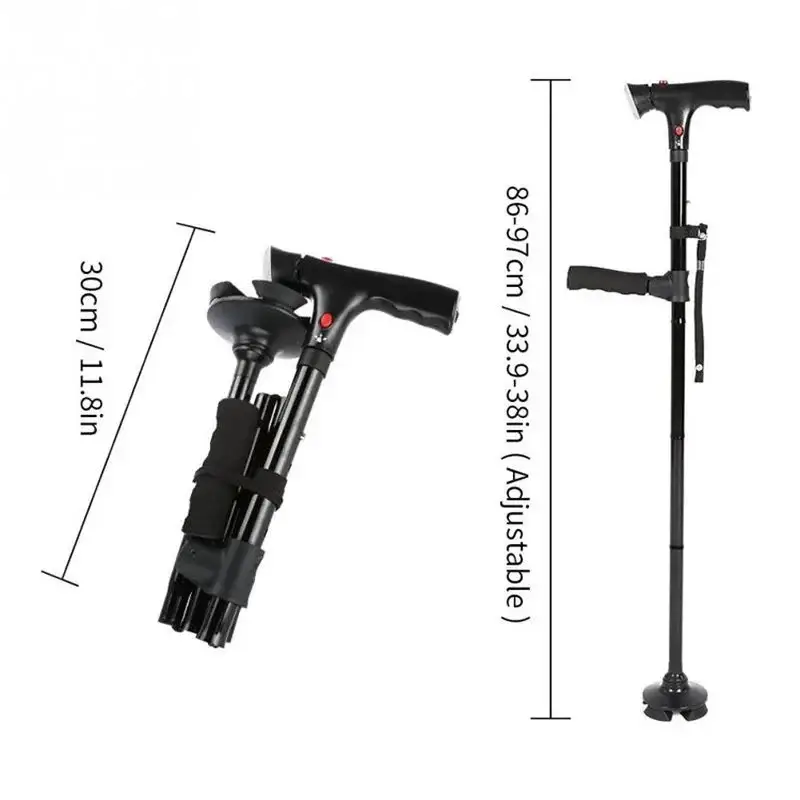 Multifunctional Folding Cane with LED & Alarm - Image 3