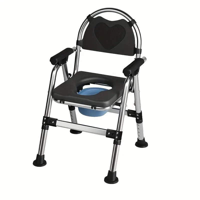 1pc Black Commode Portable Toilet